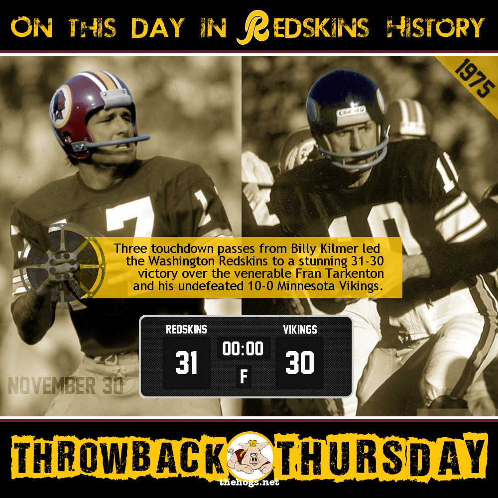 Throwback Thursday: Kilmer Ends Vikings Undefeated Season