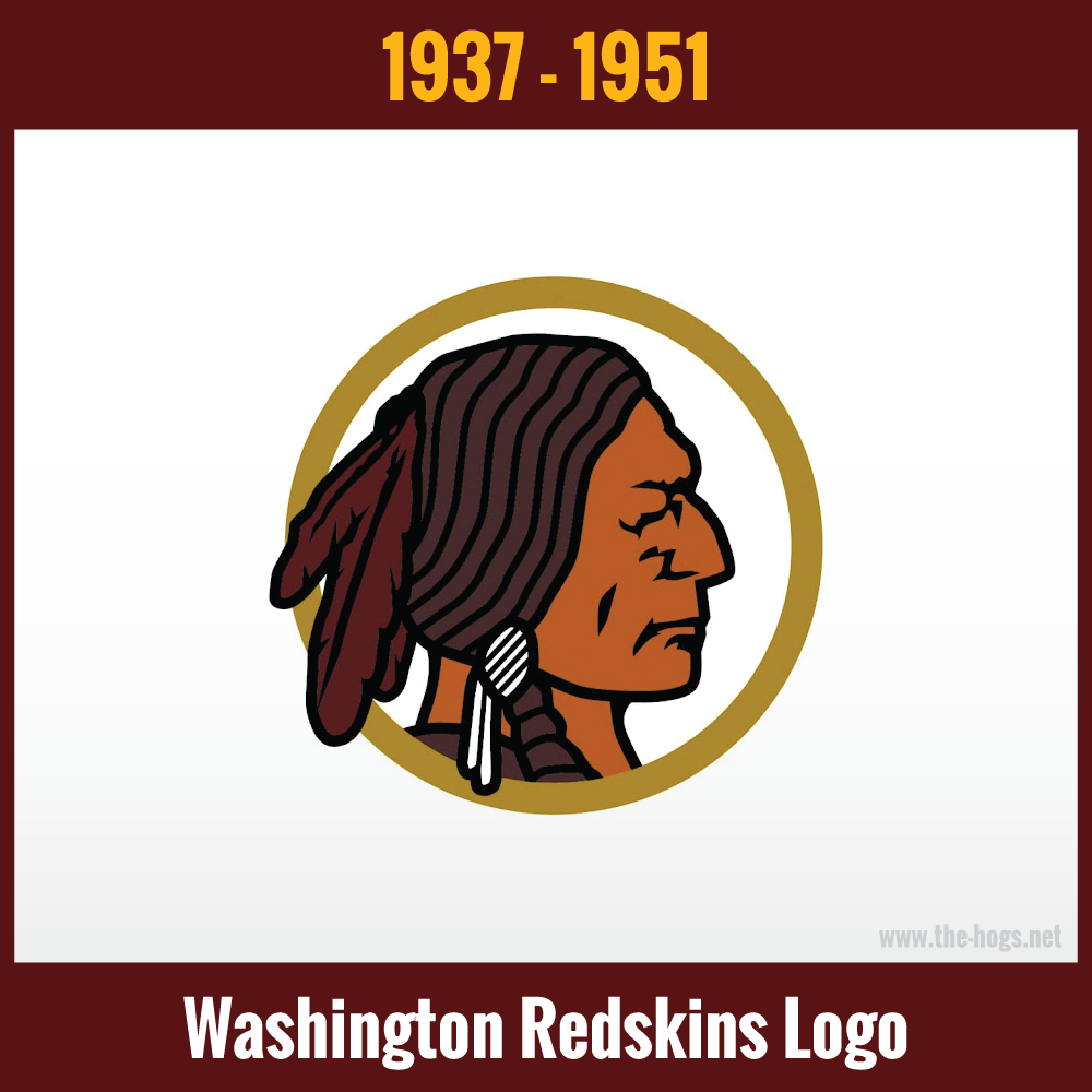 Washington Redskins Logo History - 1937 to 1951 logo