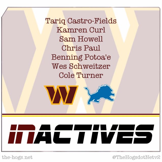 Commanders Inactives