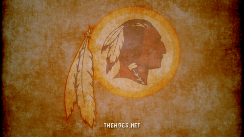 Redskins logo on old paper